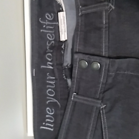 HORSELIFE EQUESTRIAN RIDING BREECHES, HORSE 🐎 ♥ LIGHTWEIGHT DENIM,KNEE PATCHES - Picture 3 of 11